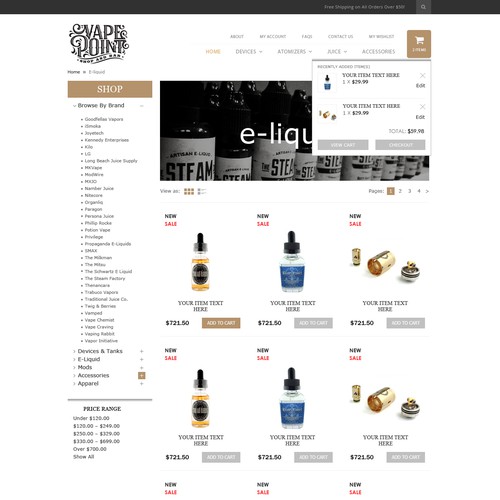Vape Point Shop & Bar WEB design Design by Plamen.me