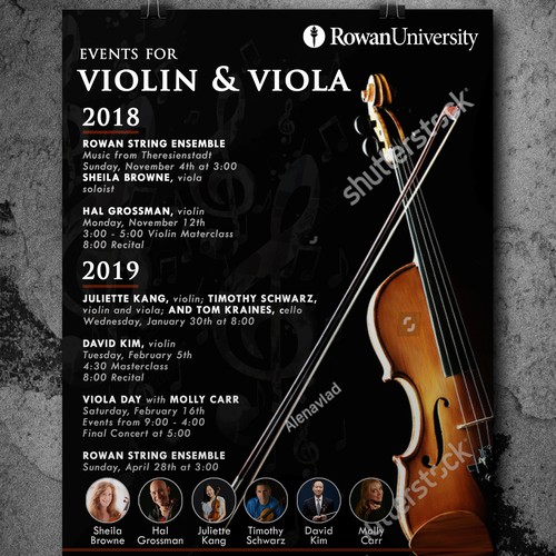 Music Series Poster violin/viola Design by Ladybugs design