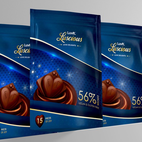 Design a standout label for a Premium Chocolate Homepack Réalisé par Kasia Zwiech