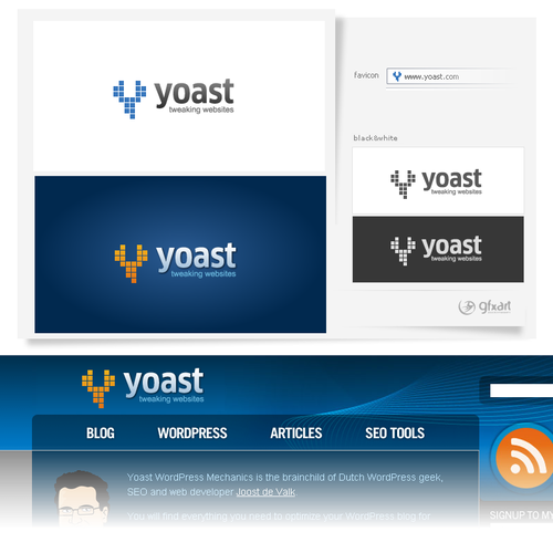 Logo for "Yoast - Tweaking websites" Réalisé par claurus