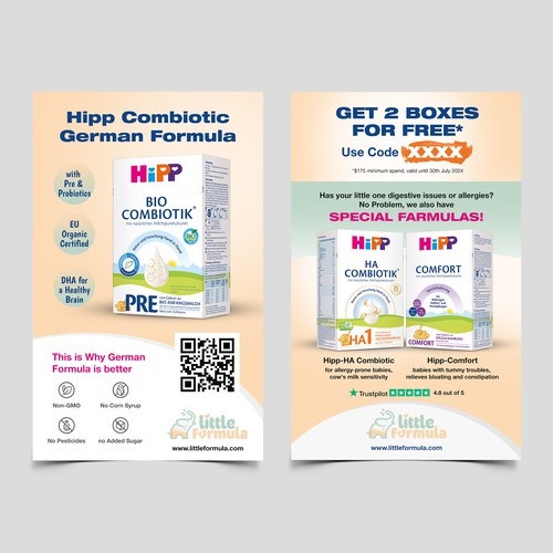 Baby Formula Flyer for a package insert campaign in the USA Design by laxman2creative