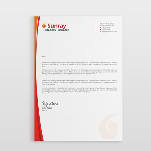 Pharmacy Letterhead Design concurso Papelería