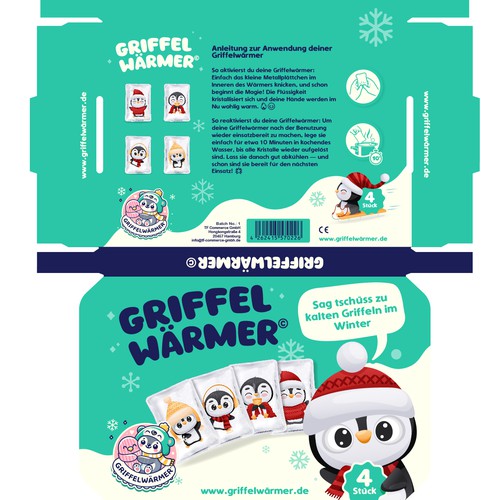 Package design for a set of 4 hand warmers Design by manuk