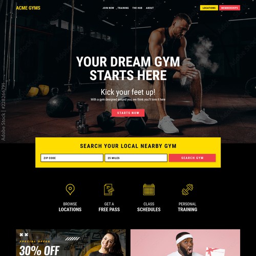 Design homepage and location page for Gym website Design by Claymind