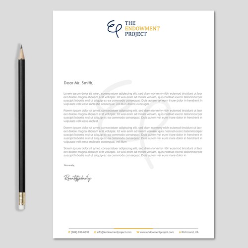 Clean, simple note design, The Endowment Project Design by LAXMI DESIGNHUB