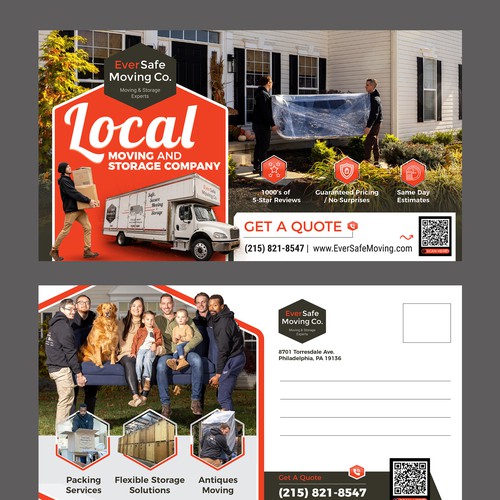 "2 Sided Direct Mail Post Card for Moving Company" winning Postcard, flyer or print by *FBCTechnologies*