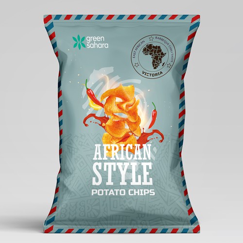 Design African style potato chips packaging Design by Noha.Akkad