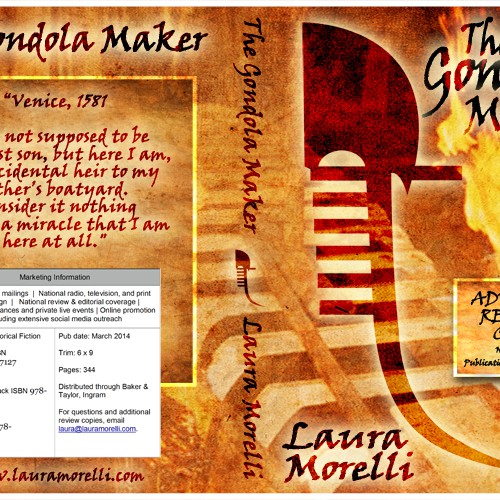 Book cover for The Gondola Maker: A novel set in 16th-century Venice Design by Pq.1