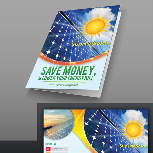 Create a solar energy brochure for Sunrise Solar Réalisé par ardesignvisual