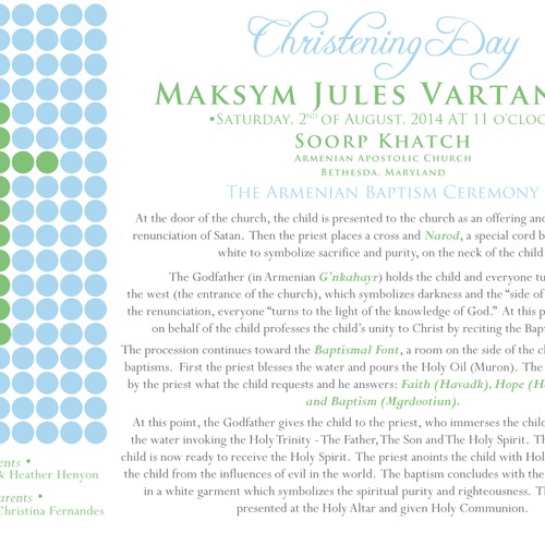 recreate a Christening flyer Design by Marecki