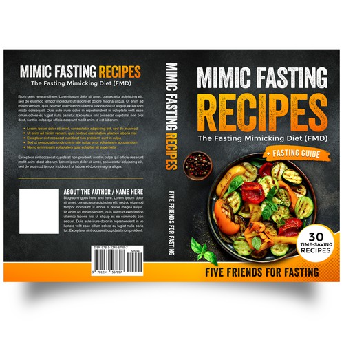 Design a fancy cover+basic layout for an e-book-based recipe book for the new fasting technique FMD Réalisé par iDea Signs