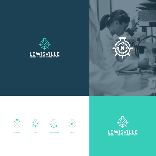 Lewisville SciTech Logo Design by -psyble-