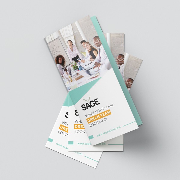 Design by aziza.go titled "Design a modern, sleek brochure for Sage Talent"