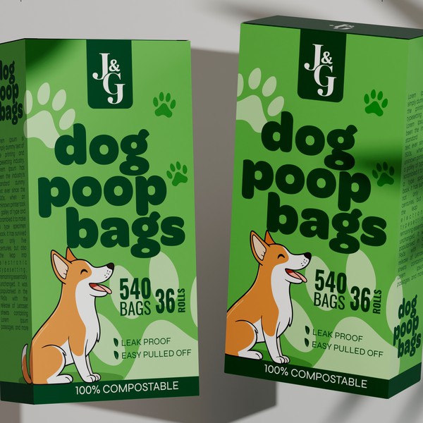 Dog poop bag packaging design