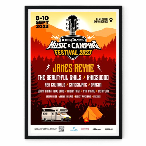 Design Music & Camping Festival Poster Diseño de vsardju