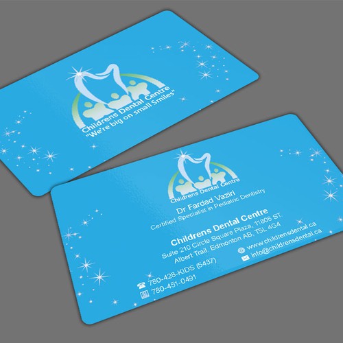 Create a classy, simple and elegant business card for a pediatric dentist Design by Mah_Ari