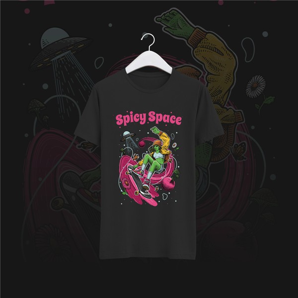 Design by Tendy Efnu titled "Female Alien T-shirt Design"