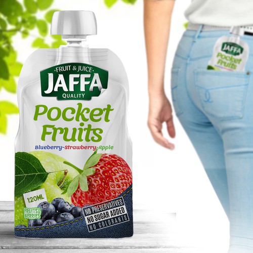 Design Develop Concept Design for Jaffa "Fruit in Pocket" adults’ fruit and berry puree di Pvrt