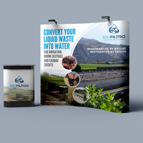 Design a Clean Trade Show Backdrop/Podium for a Regenerative Agriculture/Wastewater Company Design by 99kreative