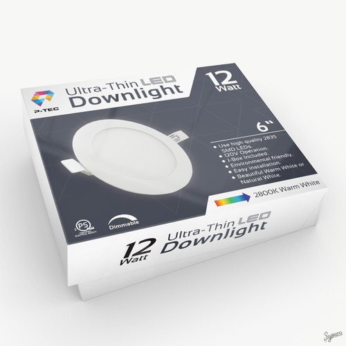 Package design for an Ultra-Thin LED Downlight Design by syakuro