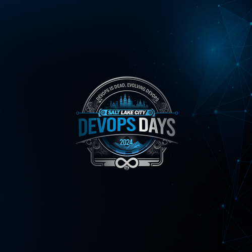 Evolution of DevOps - during Pi day - website and print logo Design by Maria Angelica Gomez