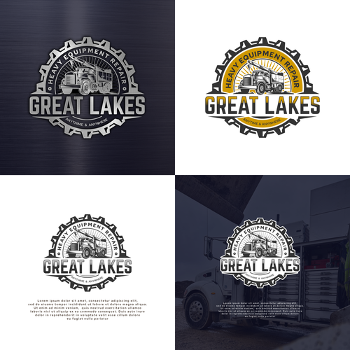 Creative design for heavy equipment repair in the state of Michigan Design by Ion-Art