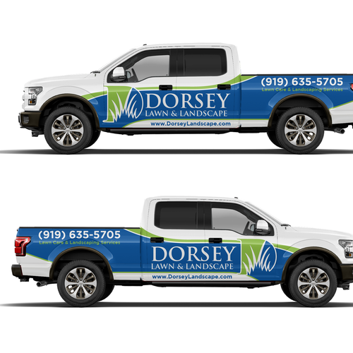 Lawn Care Truck Wrap Design - Ford F150 Crew Cab Design by theANUNGs