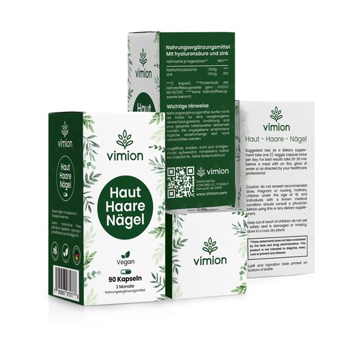 Packaging design for a German brand of high-quality food supplements Design by Designlifelk