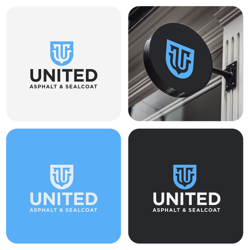 Abstract construction style logo for asphalt sealcoating business Design by casign