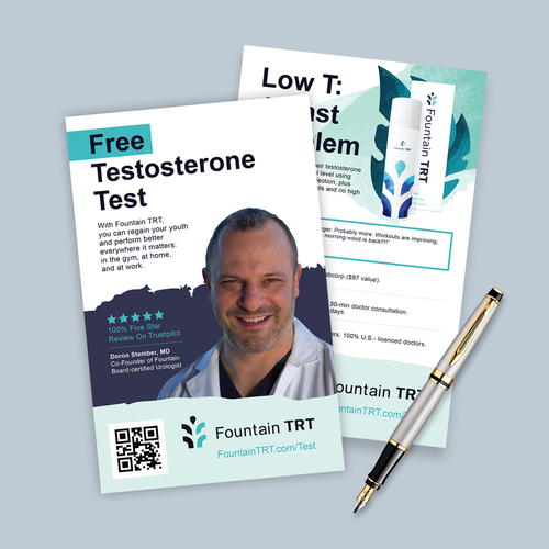 Designs | Design a double-sided flyer for an online TRT clinic ...