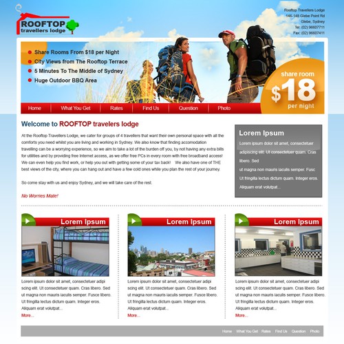 Backpacker website needs a fresh look Design by Ogranak