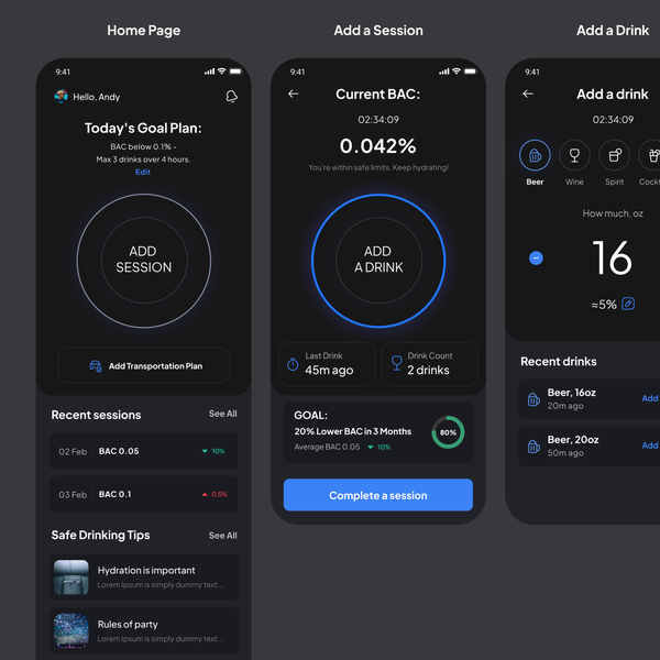 DrinkBetter. Alcohol tracking app