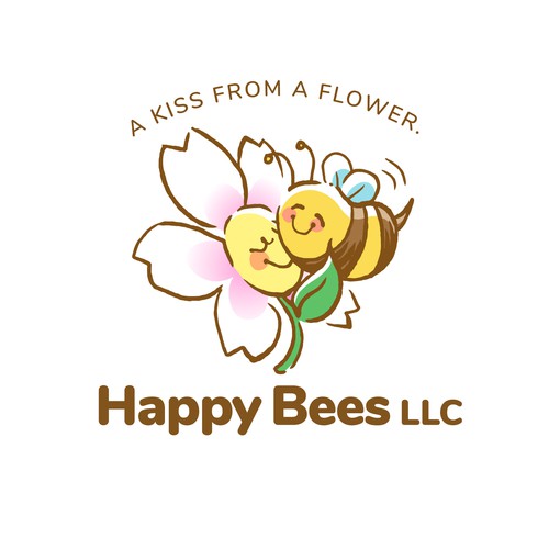 Fun kids logo branding kit Fun logo and watermark Bee Pre made logo Honeybee logo design Modern brand Nature Business logo design