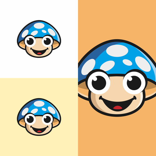 Youthful mushroom logo with eyes and a smile Design by chandra.k