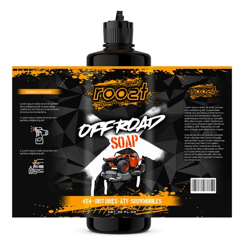 Off-Road Vehicle cleaning products label Design by Hey Mad´esigns⚡