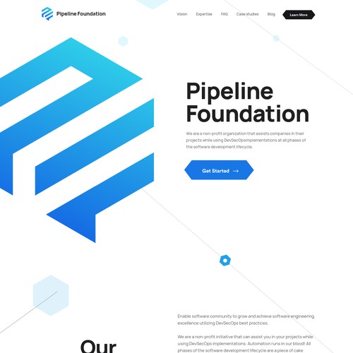 A lightweight design for a non-profit initiative - Pipeline Foundation. Design by Shivom