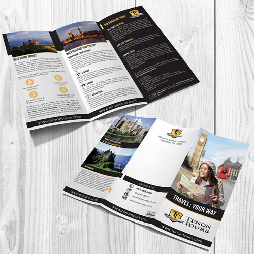 Create an inspiring travel brochure for an Ireland and UK tour operator! Design by tonaan