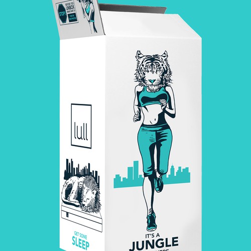 Illustrate an Awesome Urban Jungle onto Our Lull Mattress Box! Réalisé par ANDREAS STUDIO