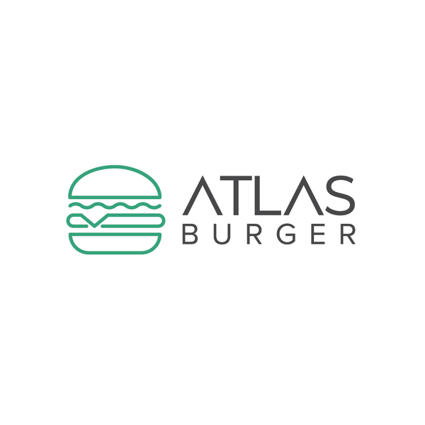 Minimalist Burger Logo for ATLAS BURGER