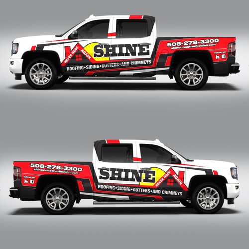 Roofing Company needs vehicle wrap! Guaranteed! Modern & Elegant for GMC Denali 2018 White Truck ! Design von adelea