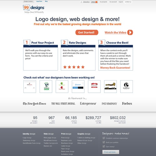 Redesign the “How it works” page for 99designs Diseño de aliasalisa