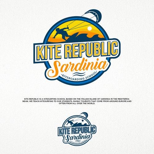 Kite Republic Sardinia - Kiteboarding School needs a youthful & professional Logo Design by KANLURAN