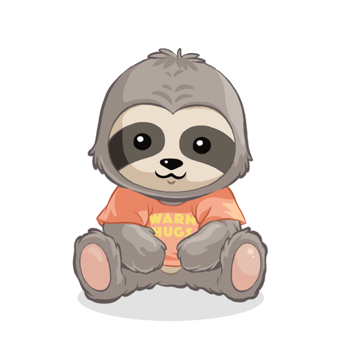 Design a Sloth Stuffed Animal Character for Autistic Children Design by Roni Saptoni