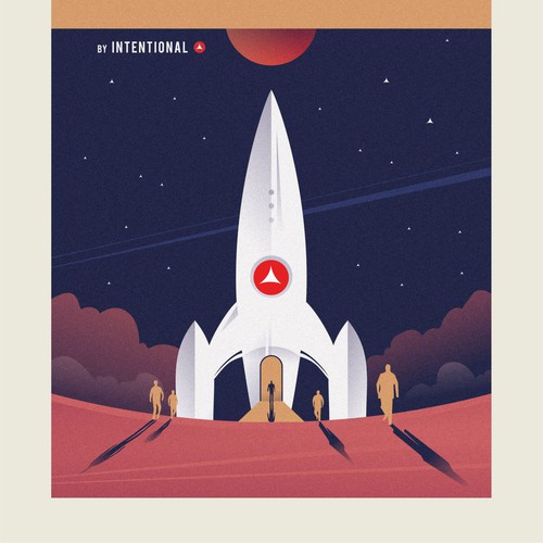 Design Mid Century Modern / Space Race inspired Poster for Advertising ...