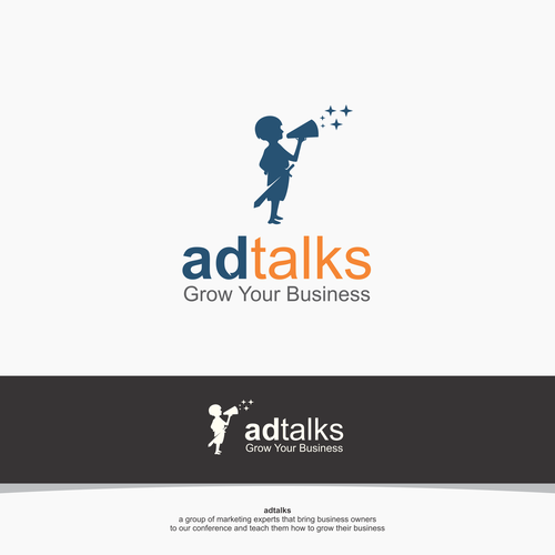 Ad Talks needs a smart logo complementing its Wizard of Ads cousin Design by maneka