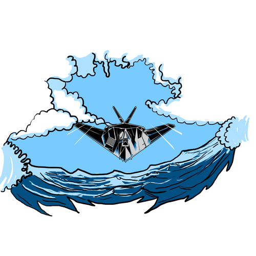 Tattoo with Stealth Bomber Design by mckirbz