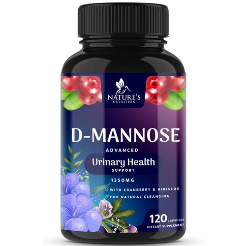 Colorful D-Mannose Design Needed for Nature's Nutrition Design by R O S H I N