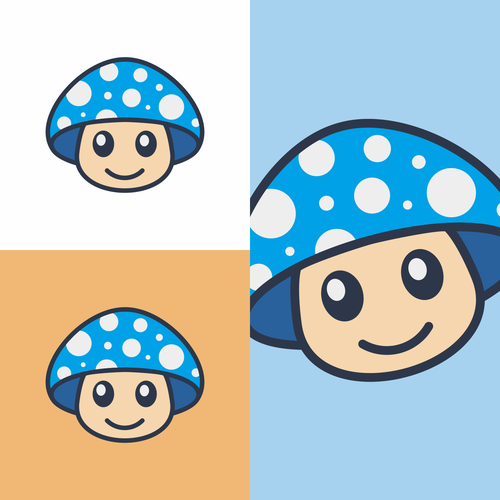 Youthful mushroom logo with eyes and a smile Design by chandra.k