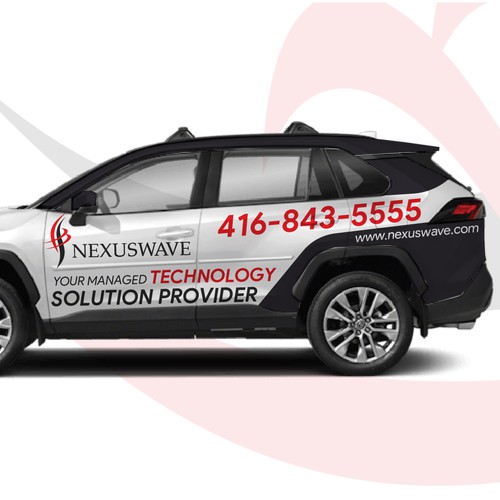 futuristic technology vehicle wrap for IT solutions company. Design by E-SolBiz™