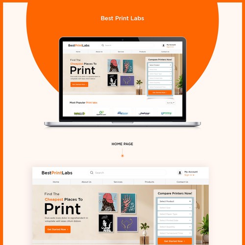 Design Print comparison website Design by Adventix